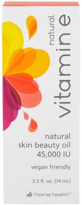 Home Health, Natural Vitamin E Oil, 45,000 IU, 2.5 fl oz (74 ml) ,الصحة، الجلد، فيتامين e كريم النفط، الفيتامينات، فيتامين e، فيتامين e السائل