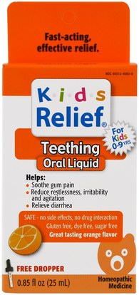Homeolab USA, Kids Relief, Teething, Orange Flavor, 0.85 fl oz (25 ml) ,المكملات الغذائية، المثلية، التسنين الطفل