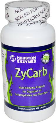 Houston Enzymes, ZyCarb, Multi-Enzyme, 120 Capsules ,والمكملات الغذائية، والإنزيمات الهاضمة
