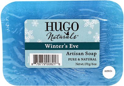 Hugo Naturals, Artisan Soap Bar, Snowman Winters Eve, 6 oz (170 g) ,حمام، الجمال، هدية مجموعات، العناية بالبشرة
