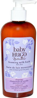 Hugo Naturals, Baby, Foaming Milk Bath, Chamomile & Vanilla, 8 fl oz (237 ml) ,صحة الأطفال، حمام الاطفال