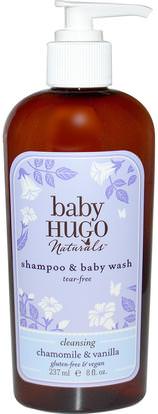Hugo Naturals, Baby, Shampoo & Baby Wash, Tear-Free, Chamomile & Vanilla, 8 fl oz (237 ml) ,صحة الأطفال، حمام الاطفال، الشامبو، شامبو الاطفال