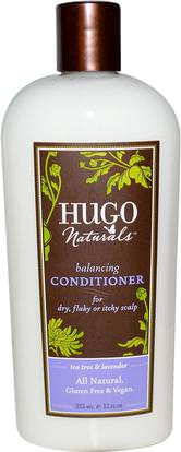 Hugo Naturals, Balancing Conditioner, Tea Tree & Lavender, 12 fl oz (355 ml) ,حمام، الجمال، الشعر، فروة الرأس، الشامبو، مكيف، مكيفات