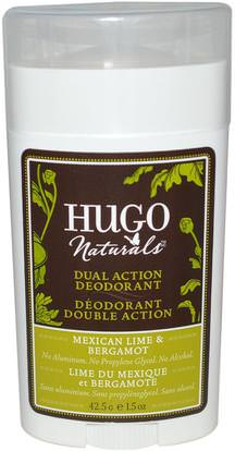 Hugo Naturals, Dual Action Deodorant, Mexican Lime & Bergamot, 1.5 oz (42.5 g) ,حمام، الجمال، مزيل العرق
