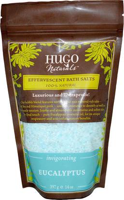 Hugo Naturals, Effervescent Bath Salts, Eucalyptus, 14 oz (397 g) ,حمام، الجمال، أملاح الاستحمام