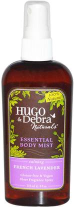 Hugo Naturals, Essential Body Mist, French Lavender, 4 fl oz (118 ml) ,حمام، الجمال، بخاخ العطر، المنزل، معطرات الجو مزيل الروائح