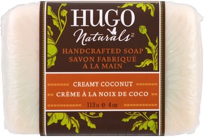 Hugo Naturals, Handcrafted Soap, Creamy Coconut, 4 oz (113 g) ,حمام، الجمال، الصابون