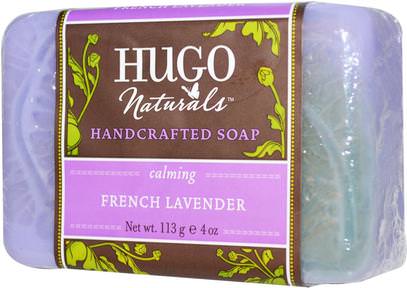 Hugo Naturals, Handcrafted Soap, French Lavender, 4 oz (113 g) ,حمام، الجمال، الصابون