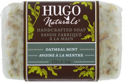 Hugo Naturals, Handcrafted Soap, Oatmeal Mint, 4 oz (113 g) ,حمام، الجمال، الصابون