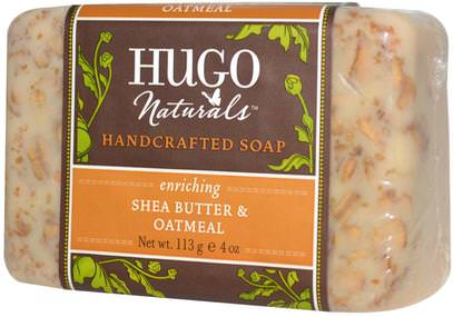 Hugo Naturals, Handcrafted Soap, Shea Butter & Oatmeal, 4 oz (113 g) ,حمام، الجمال، الصابون