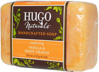Hugo Naturals, Handcrafted Soap, Vanilla & Sweet Orange, 4 oz (113 g) ,حمام، الجمال، الصابون