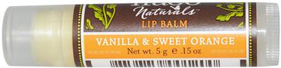 Hugo Naturals, Lip Balm, Vanilla & Sweet Orange.15 oz (5 g) ,حمام، الجمال، العناية الشفاه، بلسم الشفاه