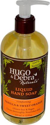 Hugo Naturals, Liquid Hand Soap, Vanilla & Sweet Orange, 12 fl oz (355 ml) ,حمام، الجمال، الصابون
