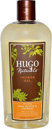 Hugo Naturals, Shower Gel, Shea Butter & Oatmeal, 12 fl oz (355 ml) ,حمام، الجمال، هلام الاستحمام