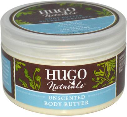 Hugo Naturals, Unscented Body Butter, 4 oz (113 g) ,الصحة، الجلد، زبدة الجسم، حمام، الجمال، زبدة الشيا