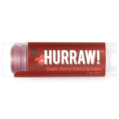 Hurraw! Balm, Tinted Lip Balm, Black Cherry.15 oz (4.3 g) ,حمام، الجمال، العناية الشفاه، بلسم الشفاه