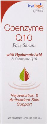 Hyalogic LLC, Coenzyme Q10 Face Serum.47 fl oz (13.5 ml) ,الصحة، مصل الجلد، الجمال، حمض الهيالورونيك الجلد