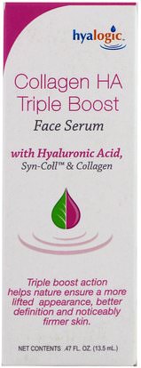 Hyalogic LLC, Collagen HA Triple Boost Face Serum.47 fl oz (13.5 ml) ,والصحة، والجلد، والعظام، وهشاشة العظام، والكولاجين