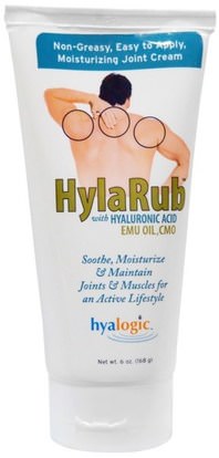 Hyalogic LLC, HylaRub, Joint Cream, 6 oz (168 g) ,الجمال، حمض الهيالورونيك الجلد، مكافحة الشيخوخة