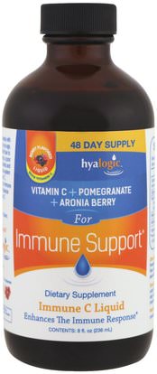 Hyalogic LLC, Immune Support, Immune C Liquid, Berry Flavored Liquid, 8 fl oz (236 ml) ,والصحة، والانفلونزا الباردة والفيروسية، ونظام المناعة