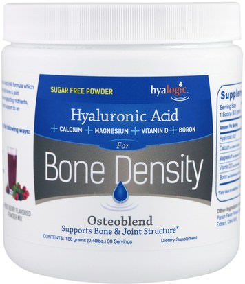 Hyalogic LLC, Osteoblend, Hyaluronic Acid, For Bone Density, Mixed Berry, 0.40 lbs (180 g) ,المكملات الغذائية، الصحة، العظام