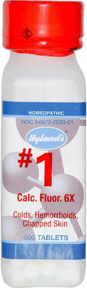 Hylands, #1 Calc. Fluor. 6X, 500 Tablets ,المكملات الغذائية، المثلية، الصحة
