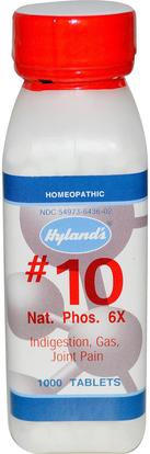Hylands, #10, Nat. Phos. 6X, 1000 Tablets ,والمكملات الغذائية، المثلية، والعظام، وهشاشة العظام، والصحة المشتركة