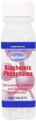 Hylands, Biochemic Phosphates, 500 Tablets ,والمكملات الغذائية، المثلية، ومكافحة الإجهاد دعم المزاج