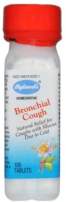 Hylands, Bronchial Cough, 100 Tablets ,والصحة، والانفلونزا الباردة والفيروسية والبرد والانفلونزا والرئة والقصبات الهوائية