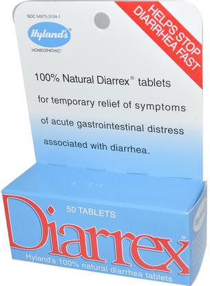 Hylands, Diarrex, 50 Tablets ,الصحة، الإسهال