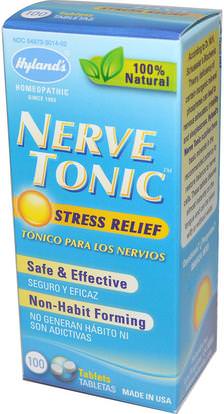 Hylands, Nerve Tonic, Stress Relief, 100 Tablets ,والمكملات الغذائية، المثلية، والصحة، ومكافحة الإجهاد