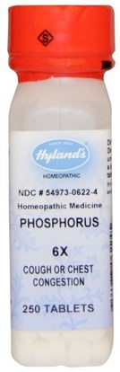Hylands, Phosphorus 6X, 250 Tablets ,والصحة، والانفلونزا الباردة والفيروسية والبرد والانفلونزا، والمكملات الغذائية، والسعال المثلي البرد والانفلونزا