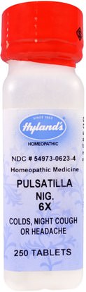 Hylands, Pulsatilla Nig. 6X, 250 Tablets ,والصحة، والانفلونزا الباردة والفيروسية والبرد والانفلونزا