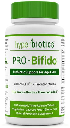 Hyperbiotics, PRO-Bifido, Probiotic Support for Ages 50+, 60 Time-Release Tablets ,المكملات الغذائية، البروبيوتيك