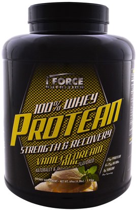 iForce Nutrition, 100% Whey Protean, Vanilla Dream, 69 oz (1.95 kg) ,والرياضة، والمكملات الغذائية، بروتين مصل اللبن