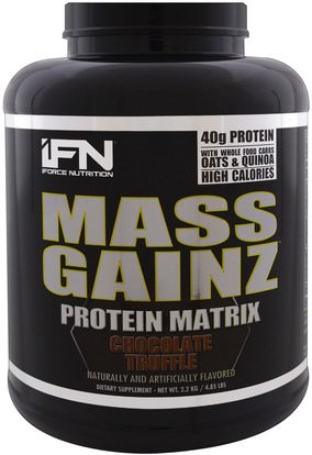 iForce Nutrition, Mass Gainz Protein Matrix, Chocolate Truffle, 4.85 lbs (2.2 kg) ,والرياضة، والمكملات الغذائية، بروتين مصل اللبن