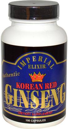 Imperial Elixir, Korean Red Ginseng, 100 Capsules ,المكملات الغذائية، أدابتوغن