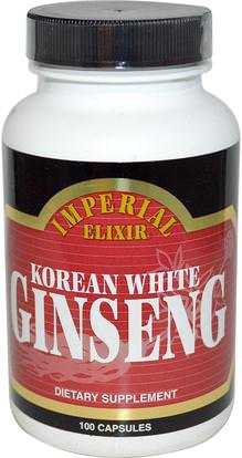 Imperial Elixir, Korean White Ginseng, 100 Capsules ,المكملات الغذائية، أدابتوغن