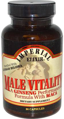 Imperial Elixir, Male Vitality, A Ginseng Performance Formula with Maca, 90 Capsules ,الصحة، الرجال، الأعشاب، الجنكة، بيلوبا