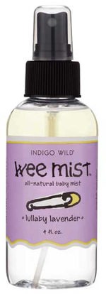 Indigo Wild, Wee Mist, All-Natural Baby Mist, Lullaby Lavender, 4 fl oz ,حمام، الجمال، بخاخ العطر، المنزل، معطرات الجو مزيل الروائح
