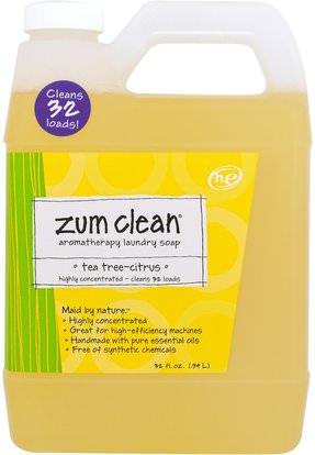 Indigo Wild, Zum Clean, Aromatherapy Laundry Soap, Tea Tree-Citrus, 32 fl oz (.94 L) ,المنزل، منظفات الغسيل، صحة الأطفال، منظفات الغسيل الطفل