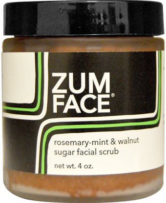 Indigo Wild, Zum Face, Rosemary-Mint & Walnut Sugar Facial Scrub, 4 oz ,Herb-sa