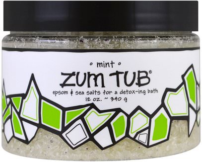 Indigo Wild, Zum Tub, Epsom & Sea Salts, Mint, 12 oz (340 g) ,حمام، الجمال، أملاح الاستحمام