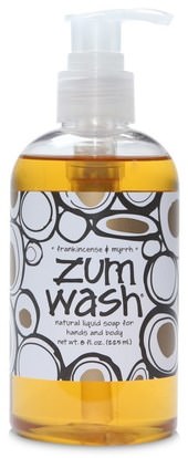 Indigo Wild, Zum Wash, Natural Liquid Soap for Hands and Body, Frankincense & Myrrh, 8 fl oz (225 ml) ,حمام، الجمال، الصابون