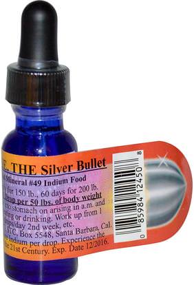 Indiumease, The Silver Bullet, Liquid Mineral, 1/2 oz ,المكملات الغذائية، المعادن، المعادن السائلة