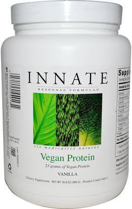 Innate Response Formulas, Vegan Protein, Vanilla, 16.9 oz (480 g) ,المكملات الغذائية، البروتين، بروتين البازلاء
