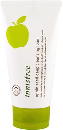 Innisfree, Apple Seed Deep Cleansing Foam, 5 oz (150 ml) ,الجمال، العناية بالوجه، المنظفات الوجه، حمام