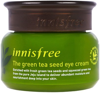 Innisfree, The Green Tea Seed Eye Cream, 30 ml ,الجمال، العناية بالوجه، الكريمات المستحضرات، الأمصال، بشرة الشاي الأخضر، كريمات العين