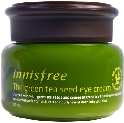 Innisfree, The Green Tea Seed Eye Cream, 30 ml ,الجمال، العناية بالوجه، الكريمات المستحضرات، الأمصال، الشاي الأخضر الجلد، حمام