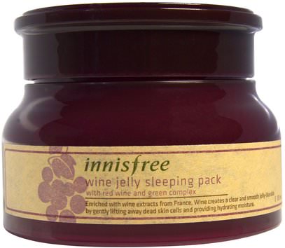 Innisfree, Wine Jelly Sleeping Pack, 80 ml ,الصحة، جلد، الليل، الكريمات، حمم، الجمال